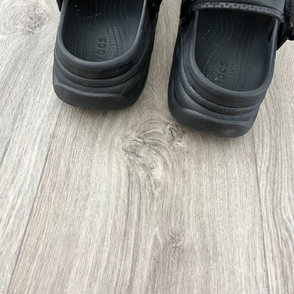 Crocs Men's 13 Black Iconic Comfort Clogs Slingback Adjustable Strap - Picture 7 of 11
